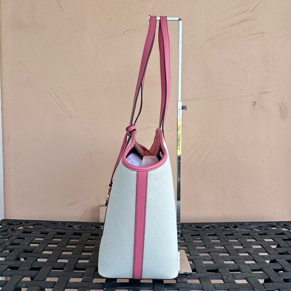 Michael Kors Kimber Large Bucket Shoulder Tote Bag Natural Tea Rose - Picture 5 of 12